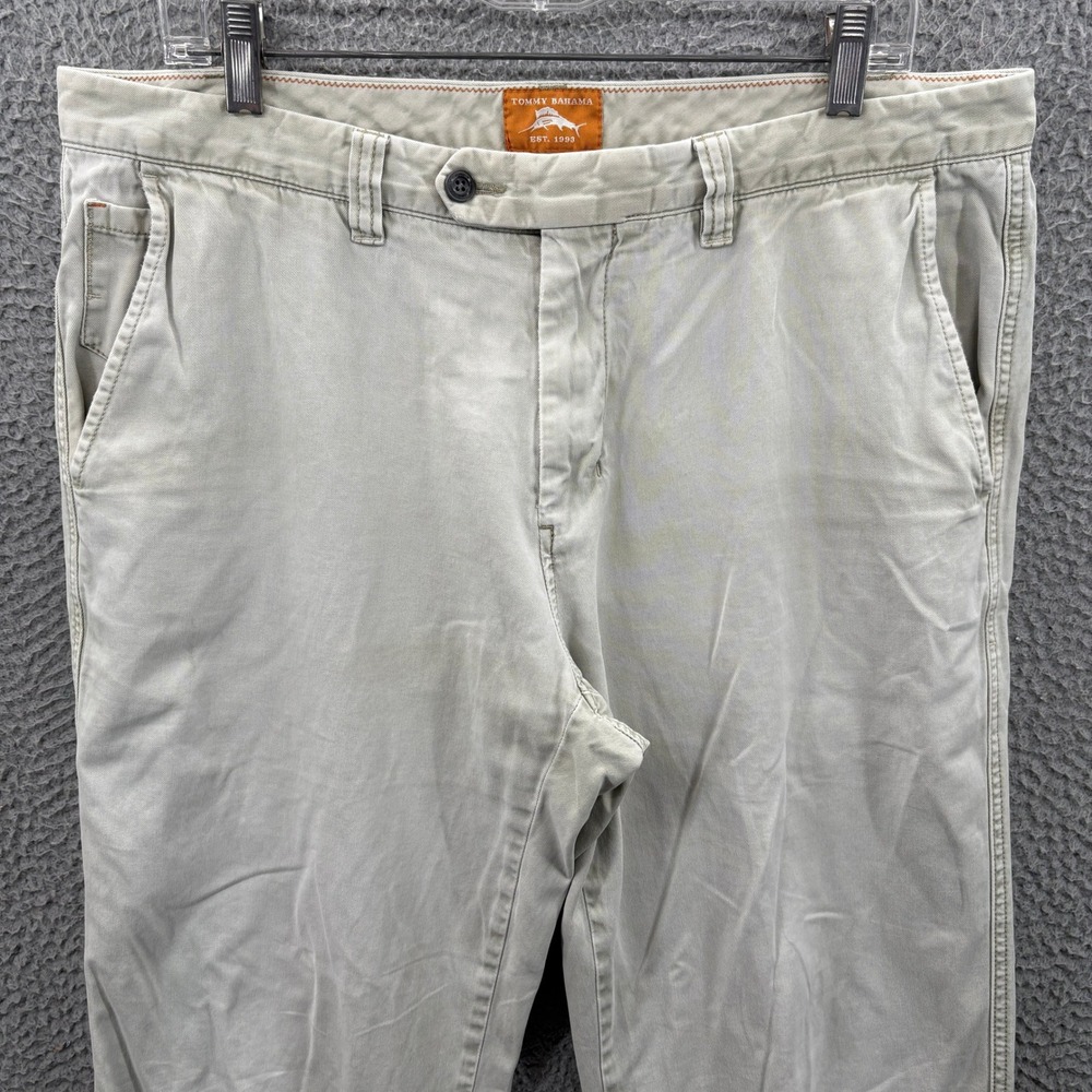 Tommy Bahama‎ Pants Mens 36x31 Beige Chino Pima Cotton Straight Leg Casual